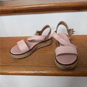 Michael Kors Blush Pink Platform Espadrille Sandals